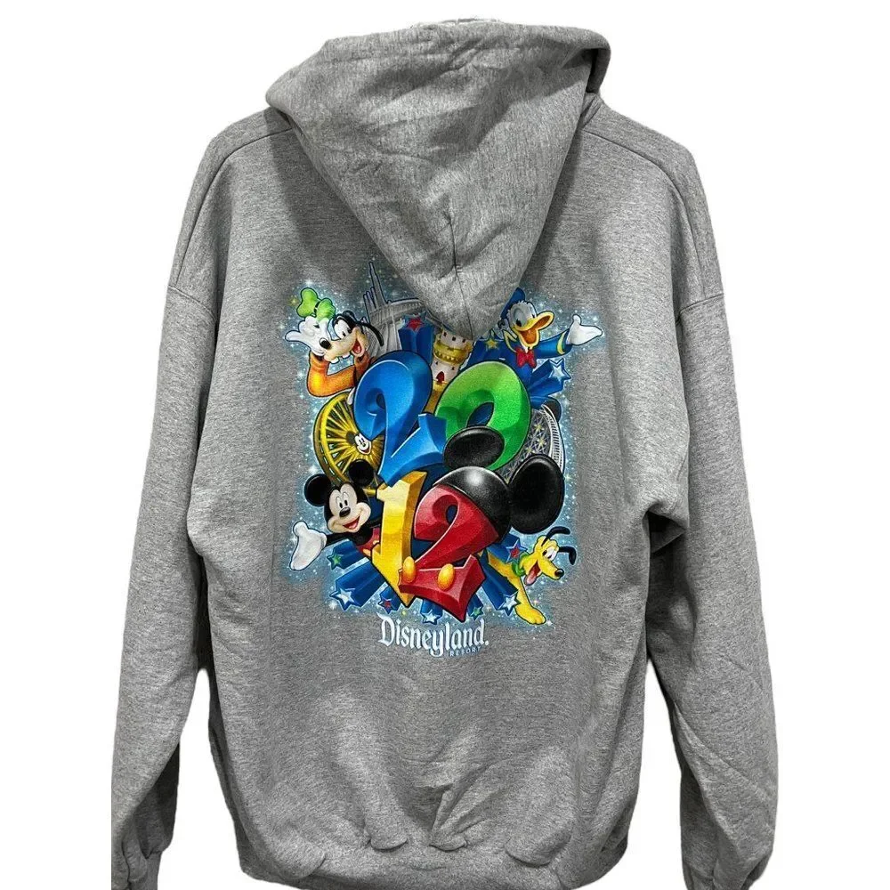 Disneyland Hoodie Full Zip Sweatshirt size L 2012 Mickey‎ and Friends Jacket NWT